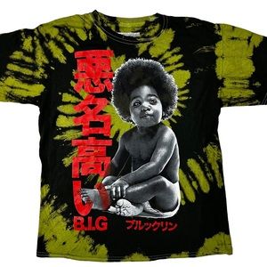 NWOT Notorious B.I.G. Baby Biggie Tie Dye Graphic T-Shirt Green Unisex XS